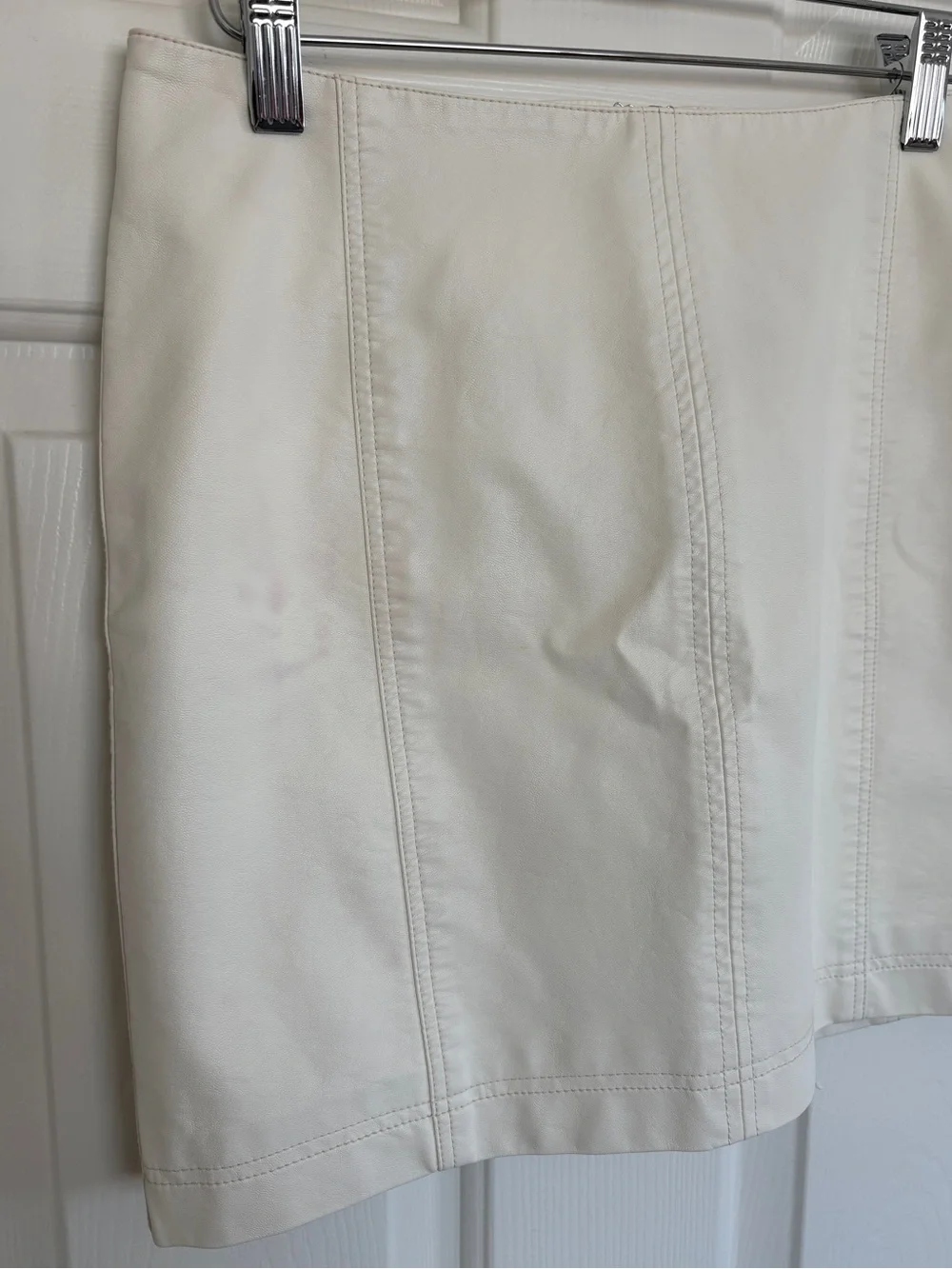 Free People White Faux Leather Mini Skirt